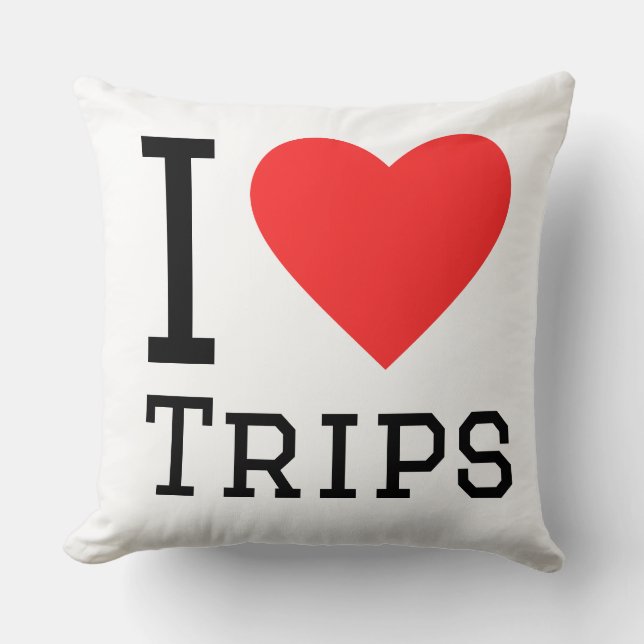 I love trip throw pillow (Front)