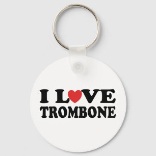 I Love Trombone Keychain