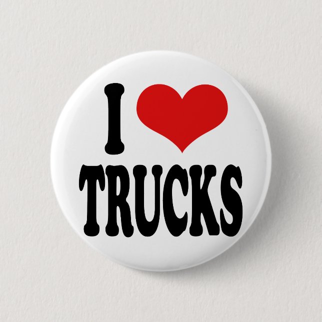 I Love Trucks 2 Inch Round Button (Front)