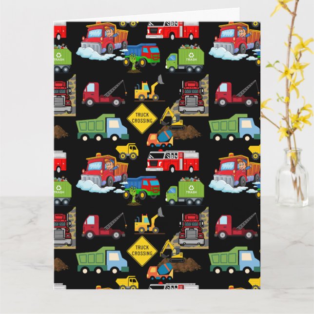 I Love Trucks Card (Yellow Flower)