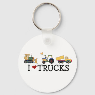 I Love Trucks Keychain
