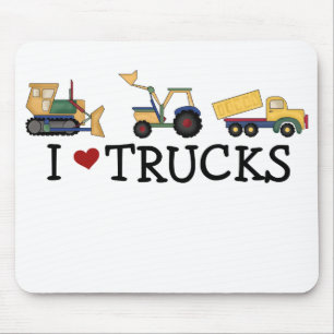 I Love Trucks Mouse Pad