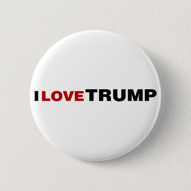 I Love Trump 2 Inch Round Button (Front)