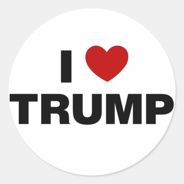 I Love Trump Classic Round Sticker (Front)