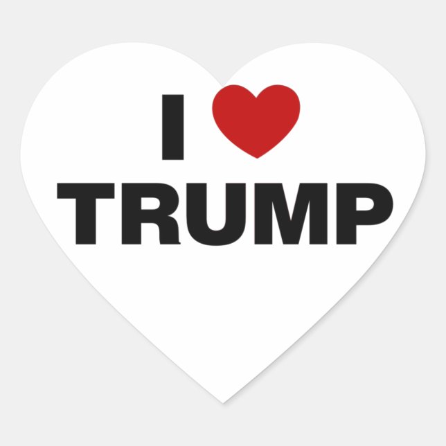 I Love Trump Heart Sticker (Front)