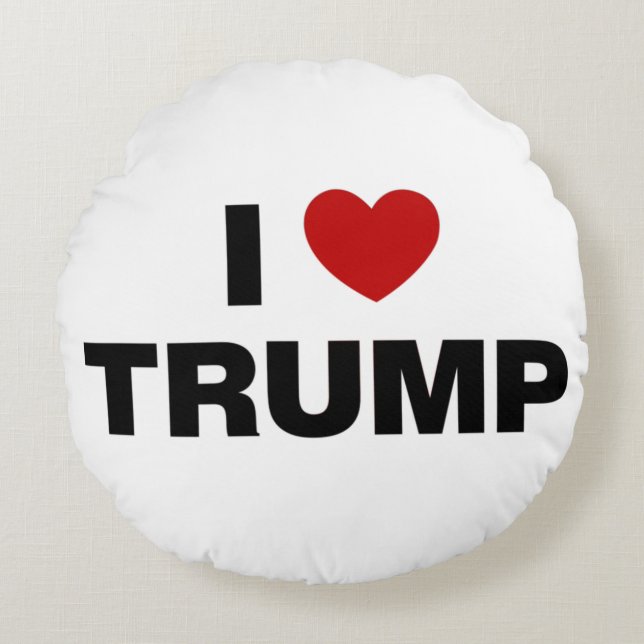 I Love Trump Round Pillow (Front)