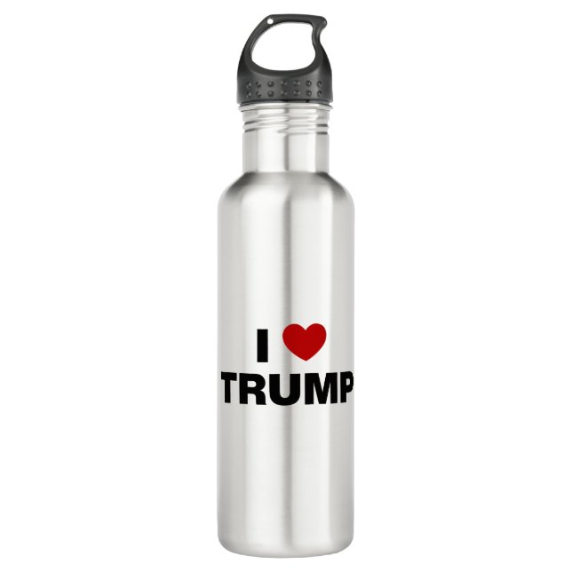 I Love Trump Stainless Steel Water Bottle (Front)