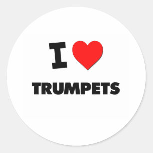 I love Trumpets Classic Round Sticker