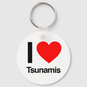 i love tsunamis keychain