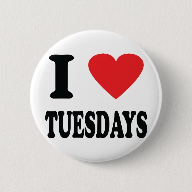 I love tuesdays icon 2 inch round button (Front)