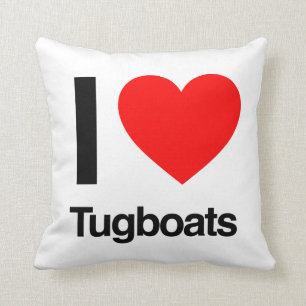 i love tugboats throw pillow