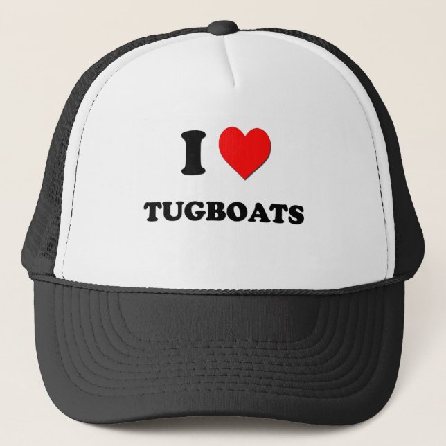I love Tugboats Trucker Hat (Front)