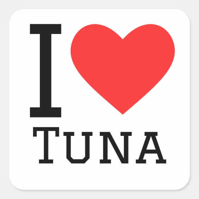 I love tuna square sticker (Front)