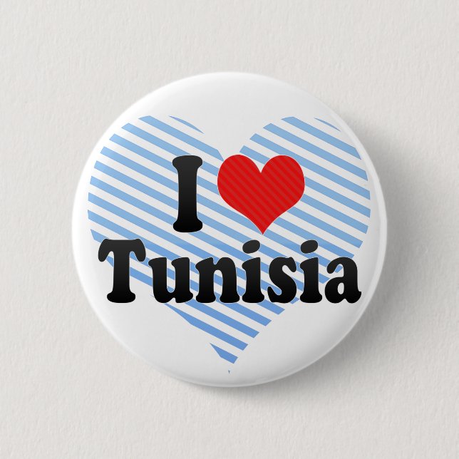 I Love Tunisia 2 Inch Round Button (Front)