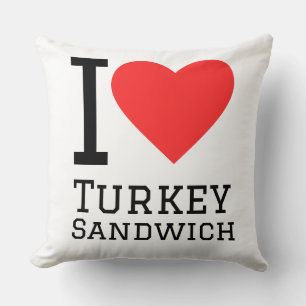 I love turkey sandwich throw pillow