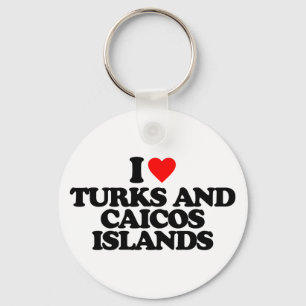 I LOVE TURKS AND CAICOS ISLANDS KEYCHAIN