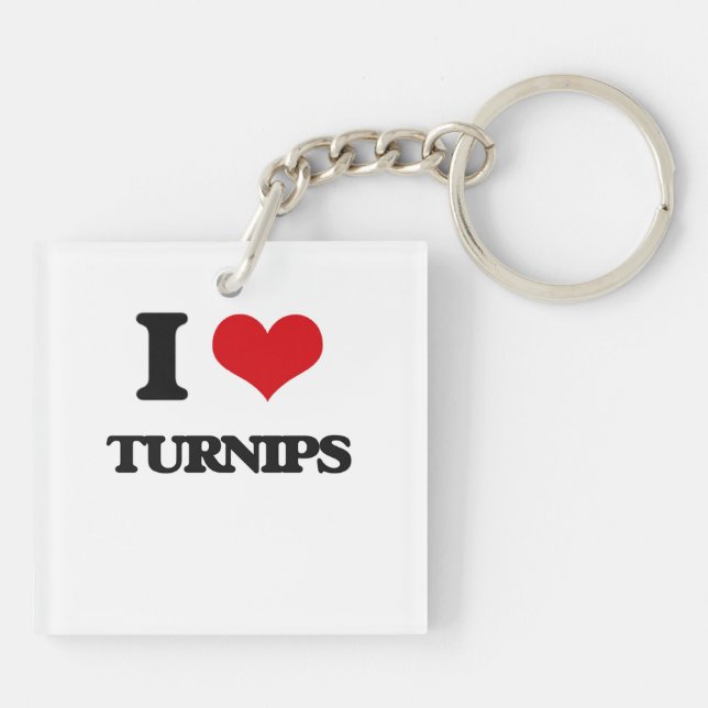 I love Turnips Keychain (Back)