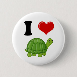 I Love Turtles 2 Inch Round Button