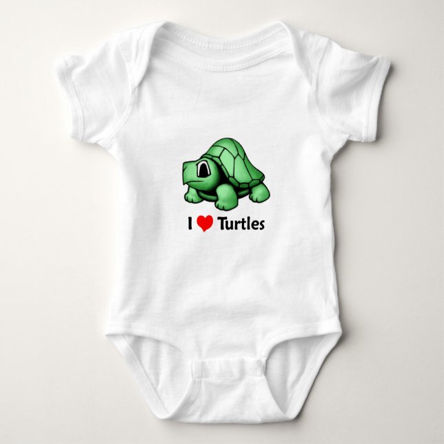 I love Turtles Baby Bodysuit (Front)