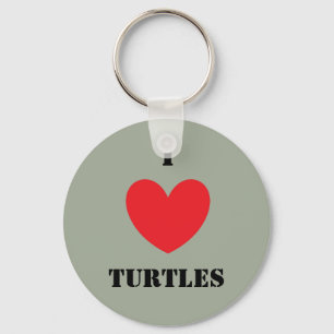 I Love Turtles Keychain
