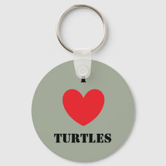 I Love Turtles Keychain