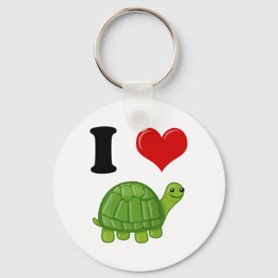 I Love Turtles Keychain