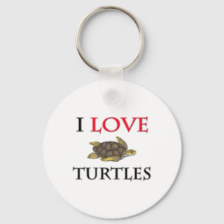 I Love Turtles Keychain