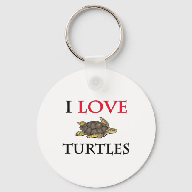 I Love Turtles Keychain (Front)