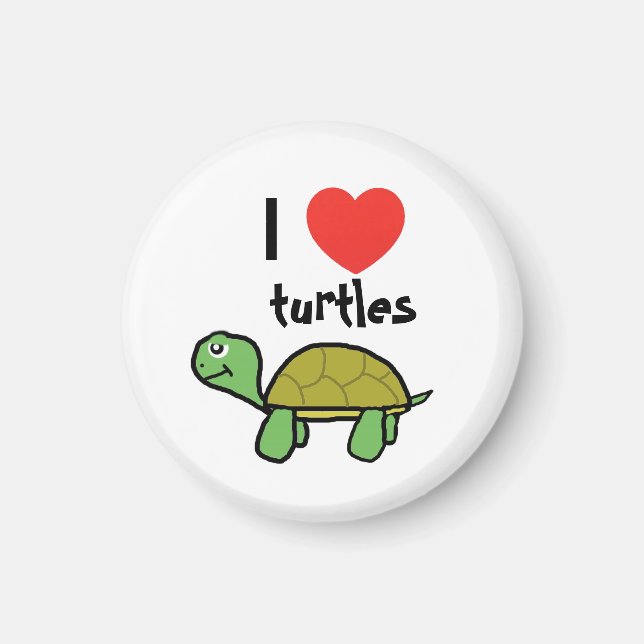 I love turtles magneet magnet (Front)
