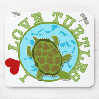 I Love Turtles Mouse Pad