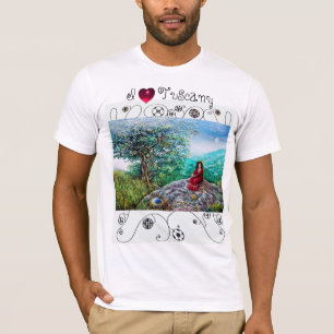 I LOVE TUSCANY /Dawn In Green Wood and Lady in Red T-Shirt