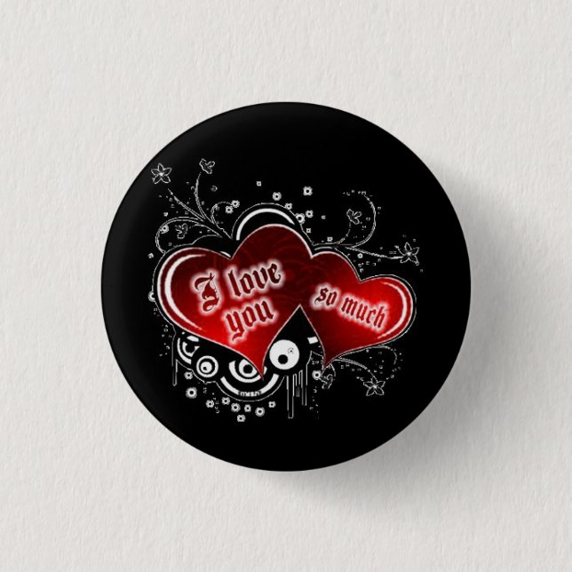 i love u 1 inch round button (Front)