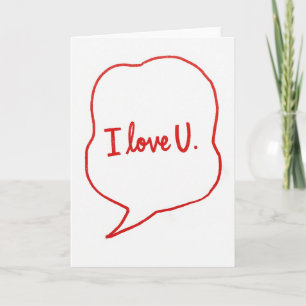 I Love U Cute Card