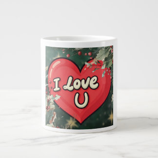 I love u large coffee mug