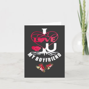 I LOVE U MY BOYFRIEND FOLDED NOTE CARD 