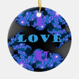 I Love U.png Ceramic Ornament