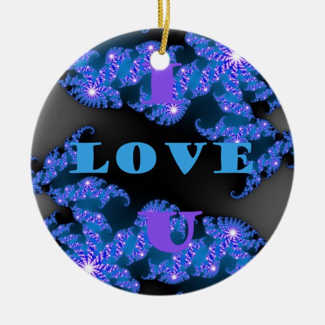 I Love U.png Ceramic Ornament (Front)