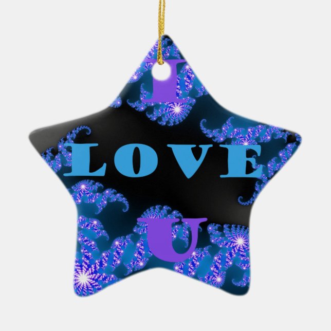 I Love U.png Ceramic Ornament (Front)