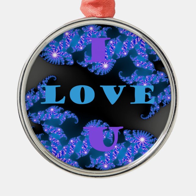 I Love U.png Metal Ornament (Front)