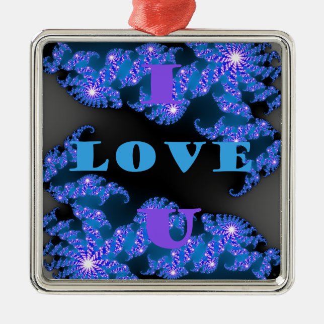 I Love U.png Metal Ornament (Front)