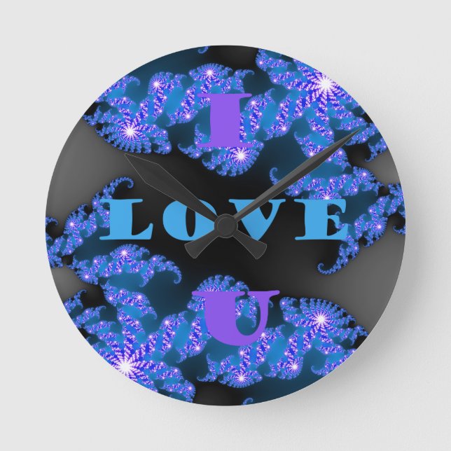 I Love U.png Round Clock (Front)