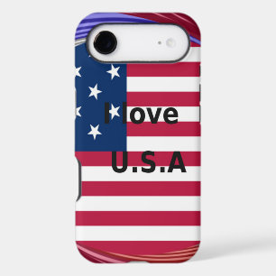 I Love U.S.A. Swirl : Patriotic Heart Art Imprimer