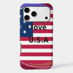 I Love U.S.A. Swirl: Patriotic Heart Art Print 