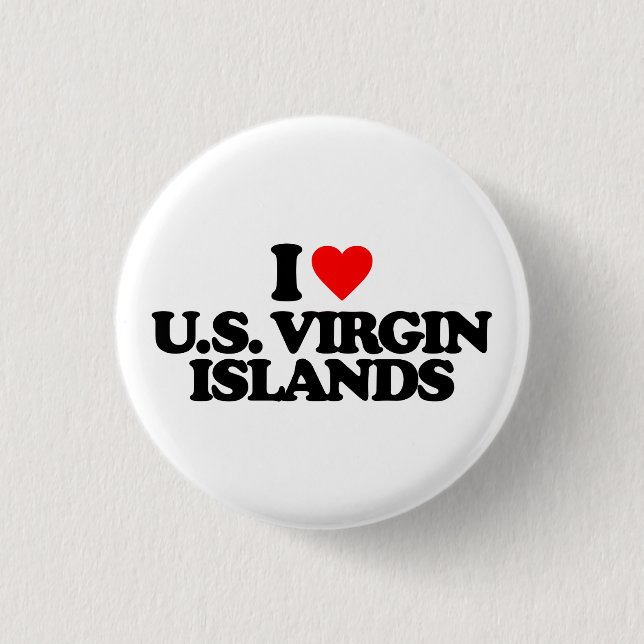 I LOVE U.S. VIRGIN ISLANDS 1 INCH ROUND BUTTON (Front)