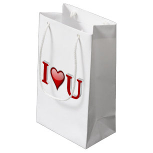 I Love U Valentines Day Red Small Gift Bag