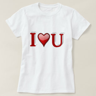 I Love U Valentines Day Red T-Shirt