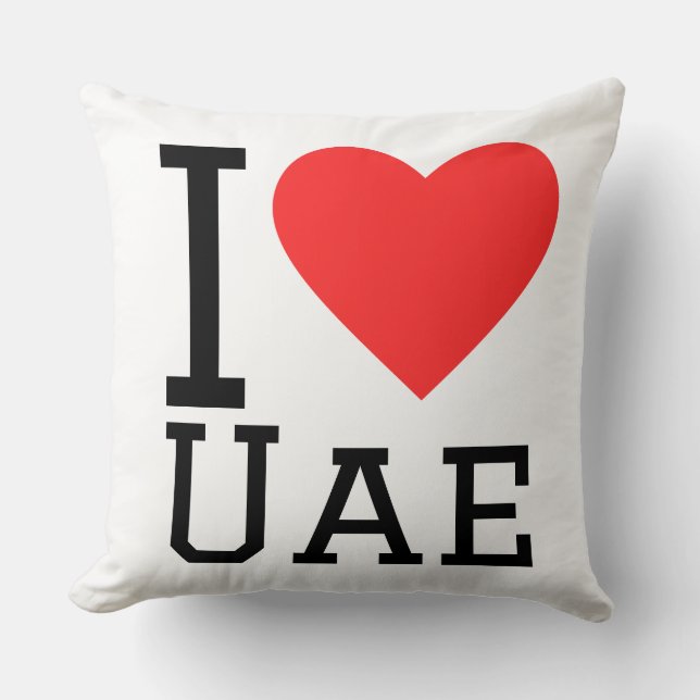 I love uae  throw pillow (Front)