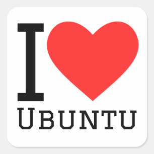 I love ubuntu square sticker