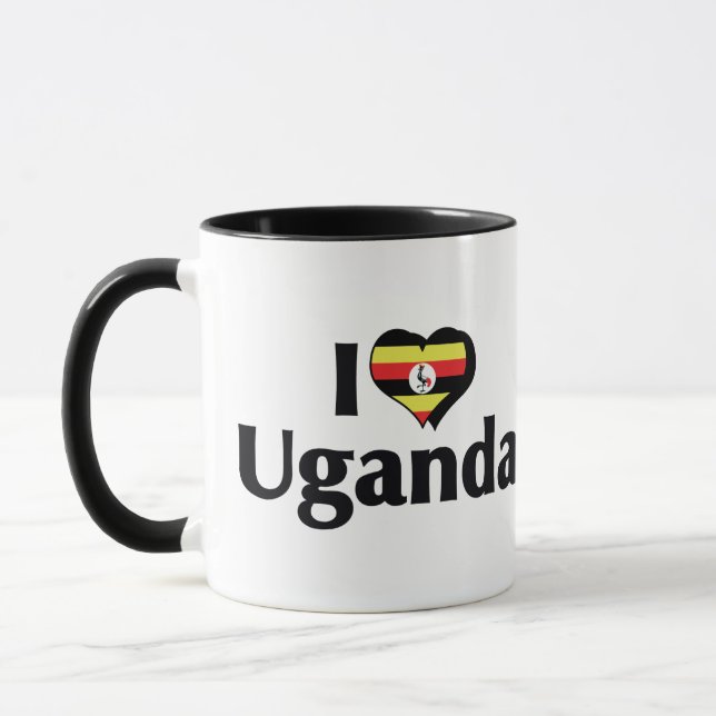 I Love Uganda Flag Mug (Left)