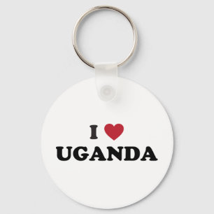 I Love Uganda Keychain